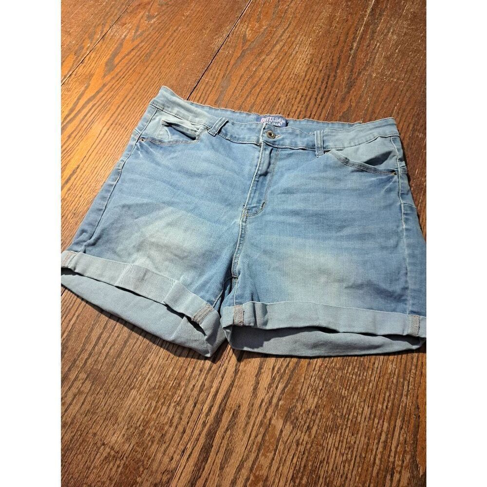 Butt I Love You Wax Jeans Women’s 2XL Denim Shorts Cuffed Hem Style 90149XL